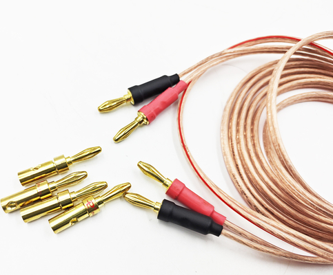Durchsichtige 14 Gauge Bananendraht für Bi-Wire Bi-Amp HiFi Surround Sound 99,9% OFC Kupfer