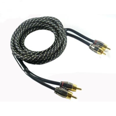 1 Fuß Silber OFC Kupferkabel doppelt geschütztes Auto-Audio-Kabel Verbindung mit PVC-Jackett