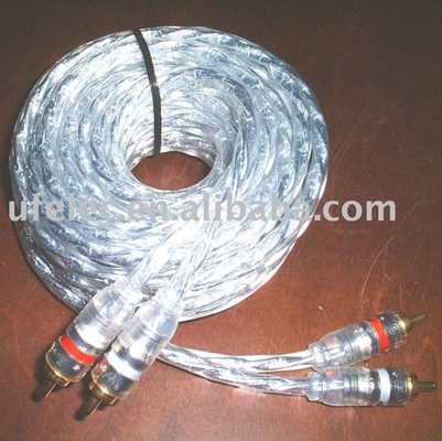 RCA-Kabel von Mann zu Mann 2 mit Nylon geflochtenem, erweiterbaren Ärmeln mit einem Außendurchmesser von 9,5 mm