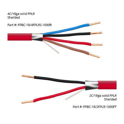 14 16 AWG 2/C 4/C Feststoff 100% Kupfer EWCS FPLP Plenum Rating Shielded Fire Alarm Cable