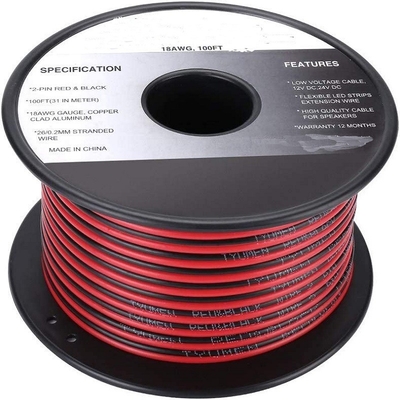 Flexible Wire Ext 2pin 2 Color Rot schwarz Kabel für LED-Streifen Erweiterungsleitungen