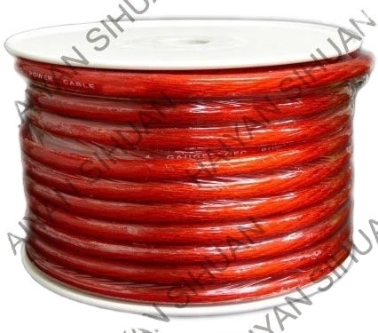 SAE J1128 Standard 8AWG Transparentes rotes Auto-Audio-Stromkabel mit ISO9001-Zertifikat