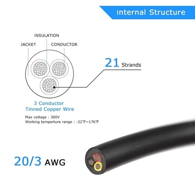 18AWG 2 Leiter 20AWG 3 Leiter Elektrodraht Strang PVC Zinnkopfdraht