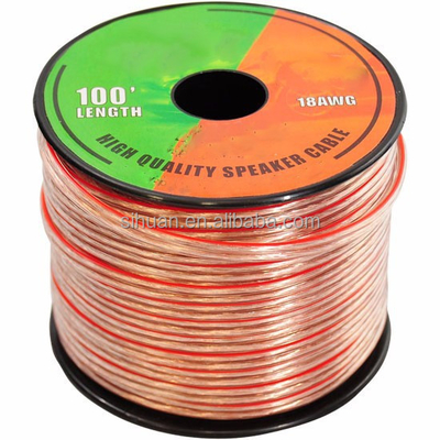 10AWG 10/2 Gauge Car Home Audio Lautsprecherdraht mit superklarer, flexibler, transparenter PVC-Jacke und eingelagertem CCA-Innenleiter