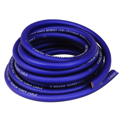 Flexible Durchsichtig Blau Rot 1/0 GA AWG Stromkabel für Auto-Audioverstärker