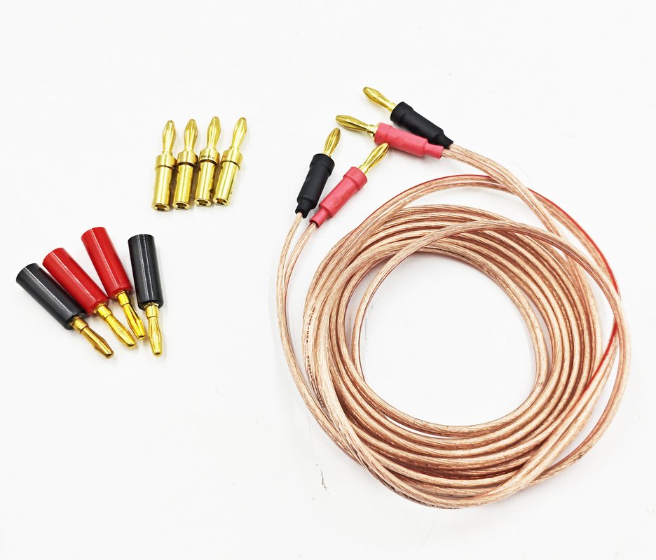 Durchsichtige 14 Gauge Bananendraht für Bi-Wire Bi-Amp HiFi Surround Sound 99,9% OFC Kupfer