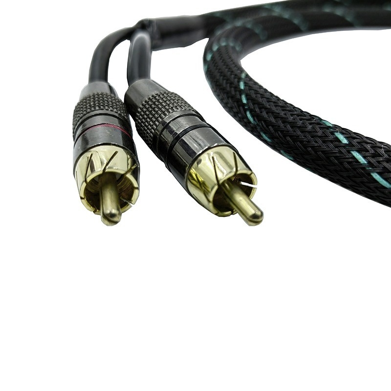 RCA-Kabel von Mann zu Mann 2 mit Nylon geflochtenem, erweiterbaren Ärmeln mit einem Außendurchmesser von 9,5 mm