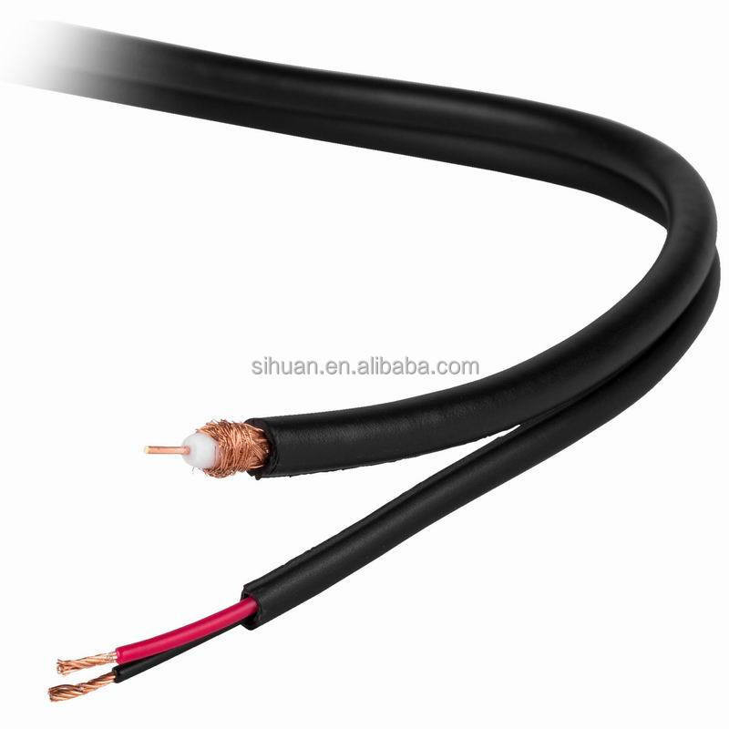 20 AWG Solid Copper RG-59 Koaxial CCTV-Kabel mit BNC-Anschluss und 18/2 Stromkabel