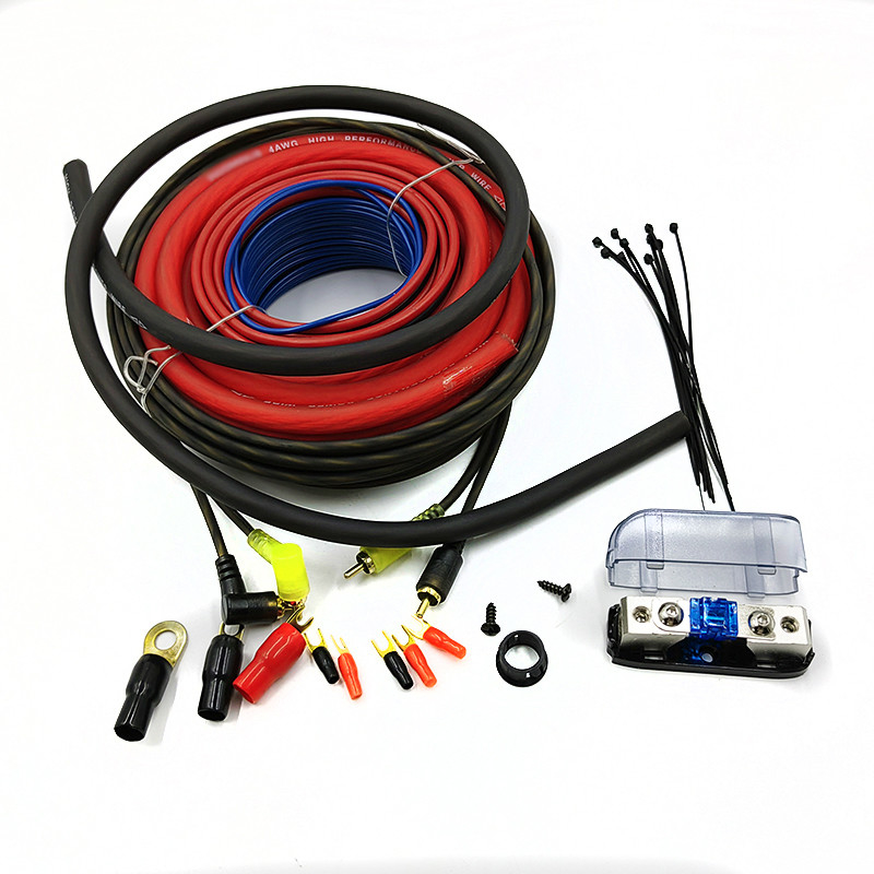 8 Ga Ofc CCA 100% Männlich-Männlich Autolautsprecher Audio Kabel Verstärker Subwoofer Installation Kit Dirigent Bares Kupfer Schwarz/Blau/Rot