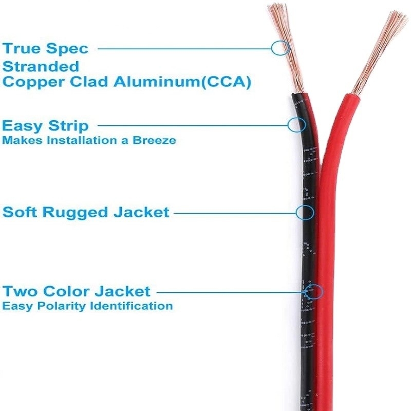 Flexible Wire Ext 2pin 2 Color Rot schwarz Kabel für LED-Streifen Erweiterungsleitungen