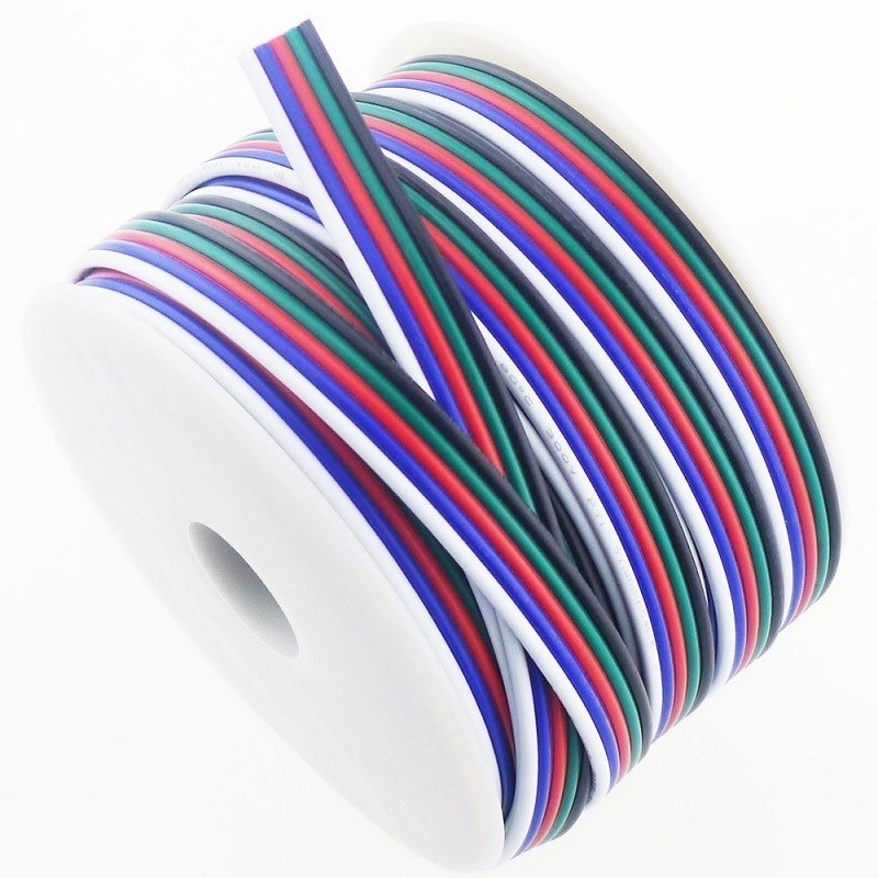 Flexible Drahtverlängerungsseile für LED-Band 1618 Gauge PVC Jacket RGBW RGB 3pin 4pin