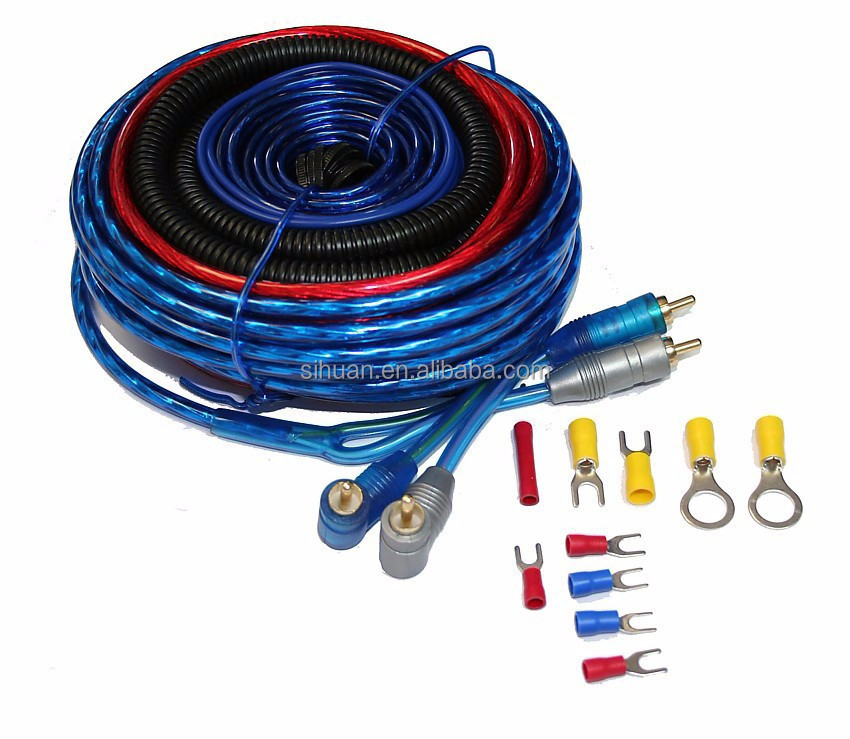 Gold Connector Farbe 4/8 Gauge Autoverstärker Verkabelung Kit